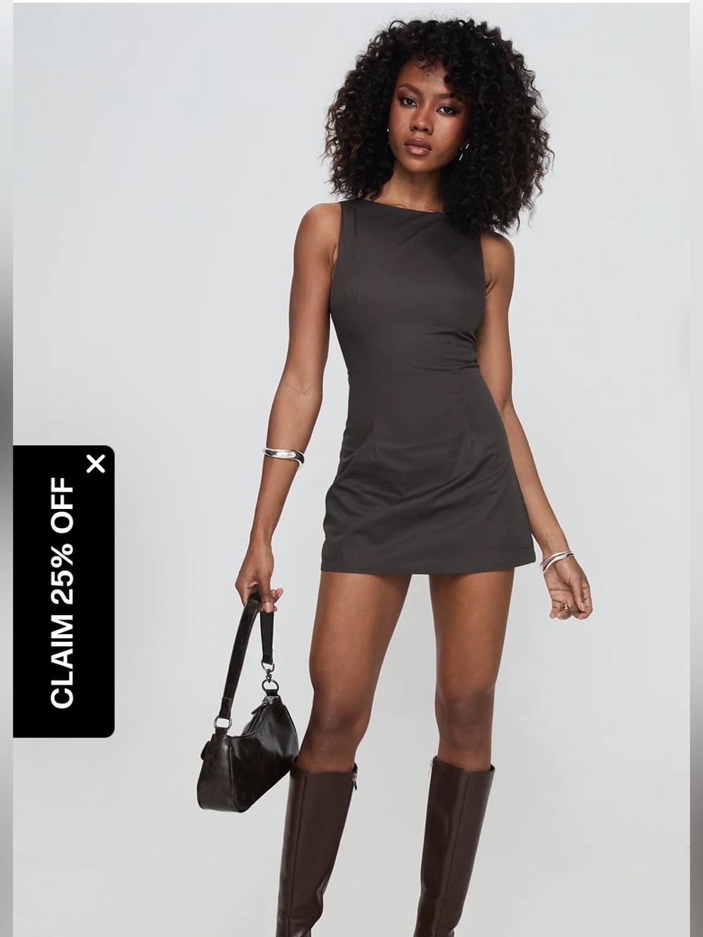 Princess Polly Slate Grey Sleeveless Mini Dress